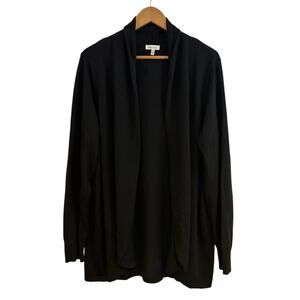 Ella Moss Karla‎ Black Open Lightweight Long Sleeve Knit Cardigan Sweater XXL